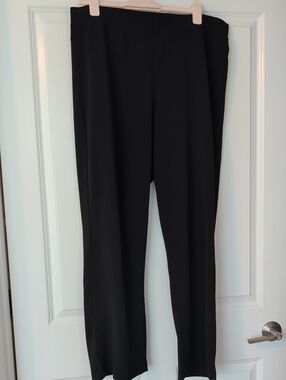 Classic Black Straight-Leg Pull-On Pants